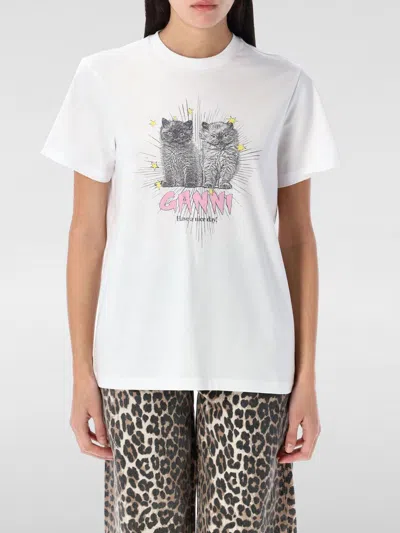 GANNI T-SHIRT GANNI WOMAN COLOR WHITE,G58582001
