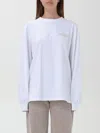 Ganni Future Heavy Jersey Palm Long Sleeve Tee Bright White In Weiss