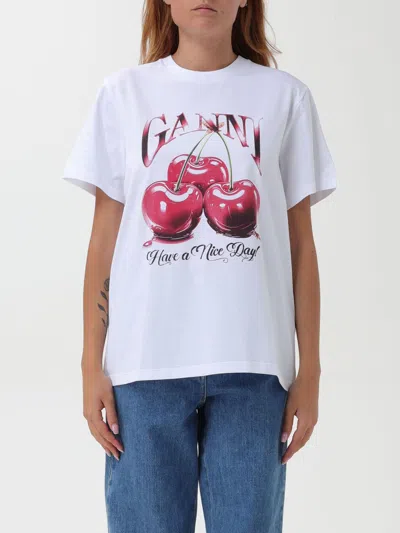 GANNI T-SHIRT GANNI WOMAN COLOR WHITE,F92053001