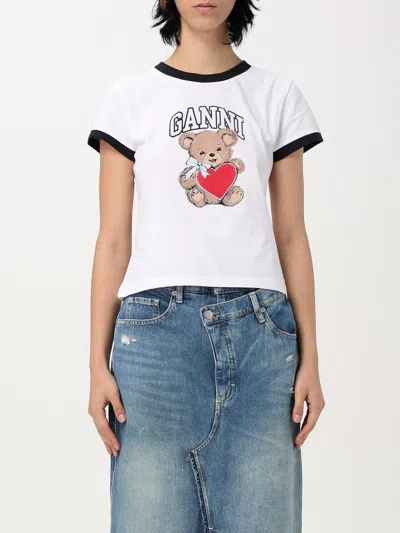 GANNI T-SHIRT GANNI WOMAN COLOR WHITE,G40653001
