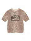 Ganni T-shirt In Animalier Wool Blend