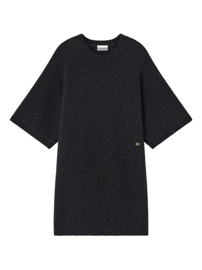 Ganni T-shirt Mini Dress In Black