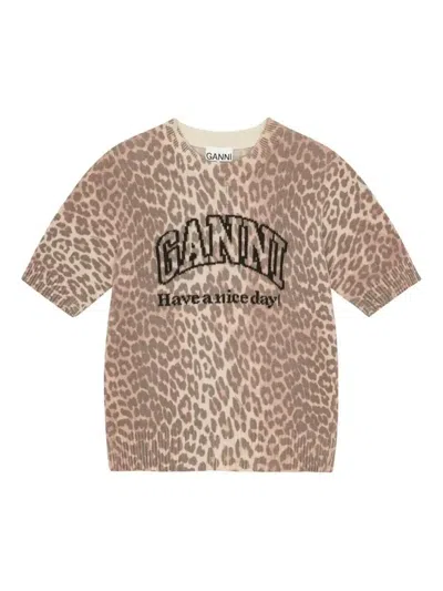 GANNI T-SHIRT MIT LOGO
