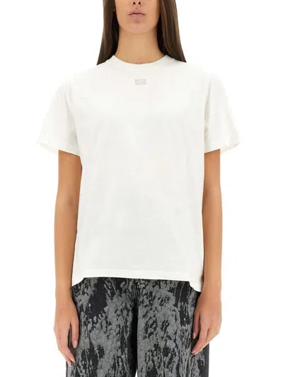 Ganni T-shirt With Logo In White