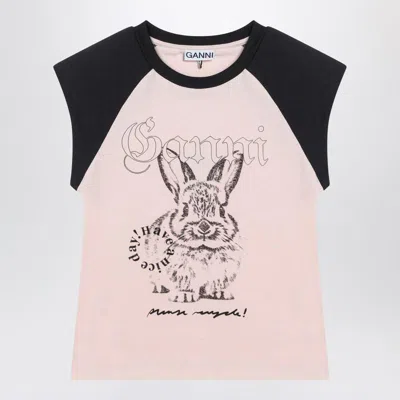 GANNI GANNI T-SHIRT WITH LOGO PRINT