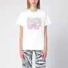 Ganni Printed Cotton T-shirt In White