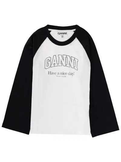 GANNI GANNI T SHIRT WITH LOGO