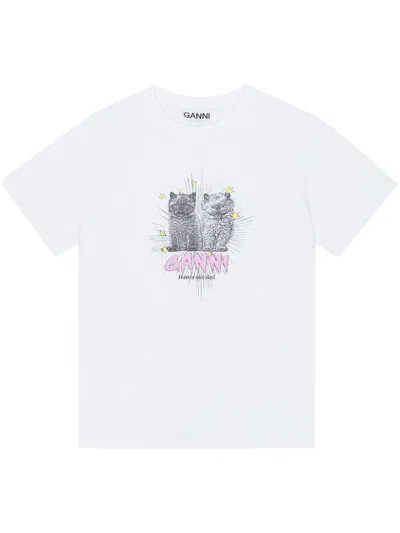 GANNI GANNI T-SHIRT WITH PRINT
