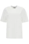 Ganni T-shirt With Rhin In Bright White (white)