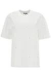 Ganni T-shirt With Rhin In White