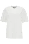Ganni T-shirt With Rhin In White