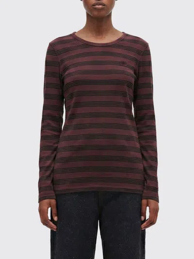 Ganni Women Striped Sweater In Brown