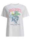 Ganni Grape Print Crew Neck Short Sleeve Top