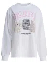 Ganni Oversized Printed Organic And Recycled Cotton-jersey Sweatshirt In Neutral