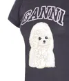 Ganni T Shirt With Black Cotton Poodle Graphic