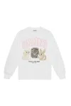Ganni Oversized Printed Organic And Recycled Cotton-jersey Sweatshirt In Neutral