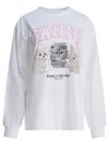 Ganni Oversized Printed Organic And Recycled Cotton-jersey Sweatshirt In Neutral