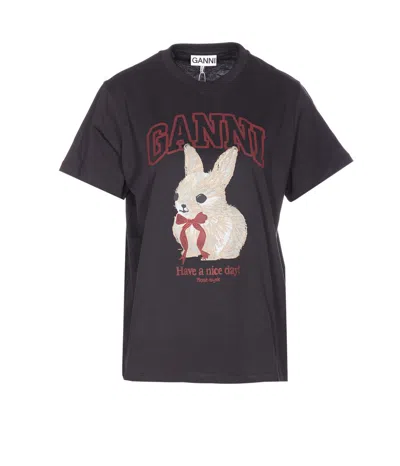 Ganni T-shirts And Polos In Black