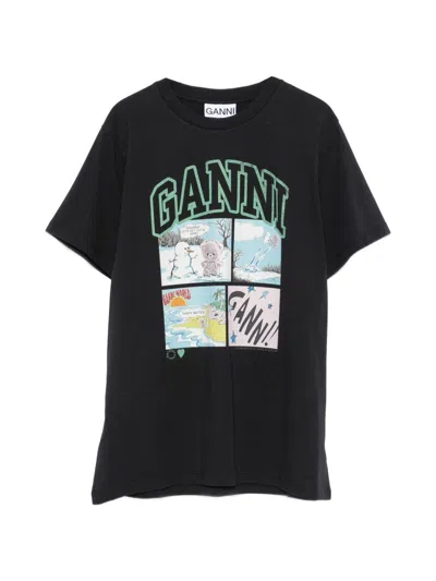 Ganni T-shirts And Polos Black