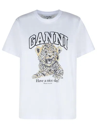 GANNI GANNI "LEOPARD" T-SHIRT