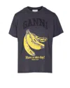 Ganni Banana-printed Tshirt In Black