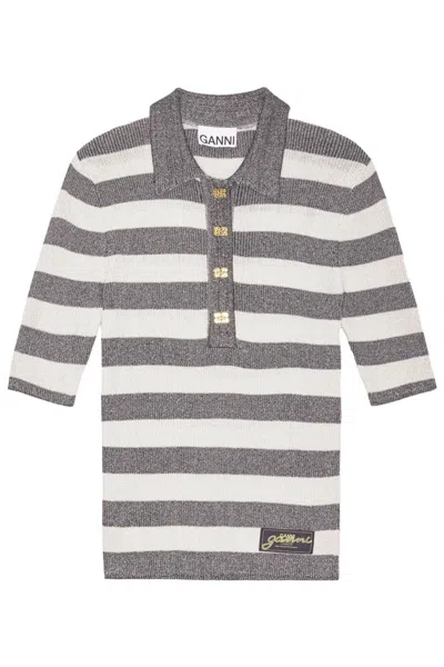 Ganni T-shirts And Polos Grey