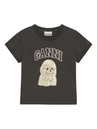 Ganni T-shirts And Polos Grey In Gray