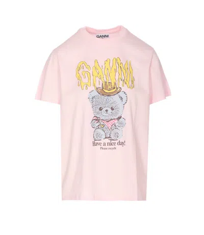 Ganni T-shirts And Polos In Pink