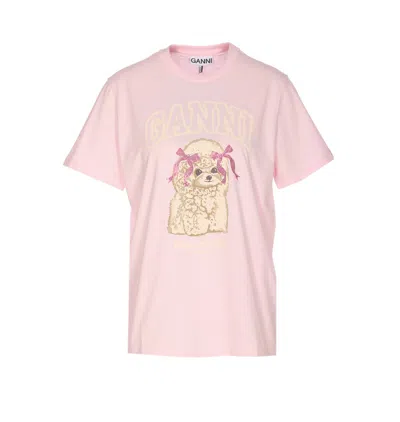 Ganni T-shirts And Polos In Pink