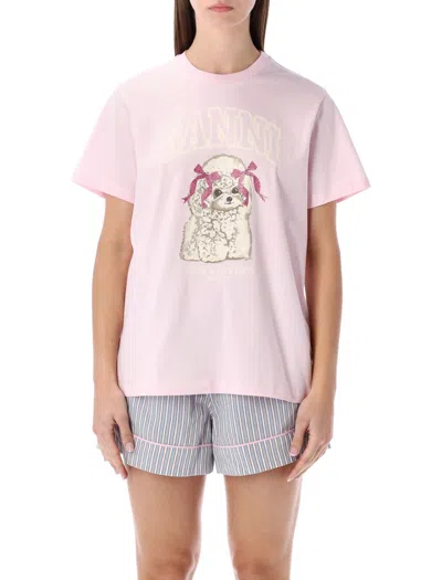 Ganni Women Printed T-shirt In Pink