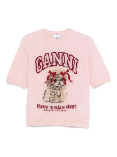 Ganni T-shirts And Polos Pink