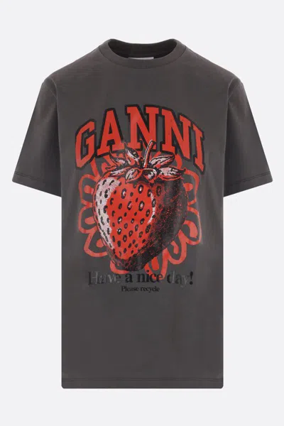 Ganni T-shirts And Polos In Volcanic Ash
