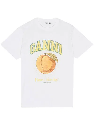 Ganni T-shirts And Polos White