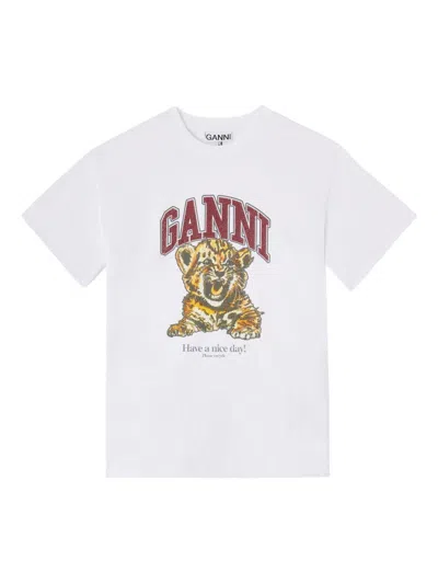 Ganni T-shirts And Polos White