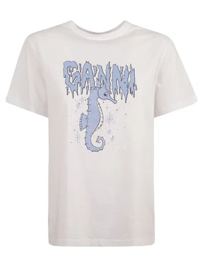 Ganni T-shirts And Polos White