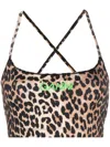 Ganni Active Strap Top In Brown