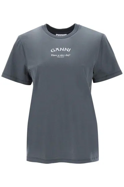 Ganni T-shirts & Tops In Gray