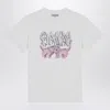 Ganni Printed Cotton T-shirt In White