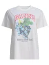 Ganni Grape Print Crew Neck Short Sleeve Top