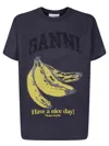 Ganni Relaxed Banana T-shirt In Blue