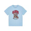 Ganni T Shirts Blue In Blue