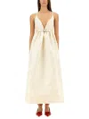Ganni Women Taffeta Dress In Beige