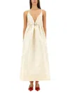 Ganni Taffeta Dress In Neutrals