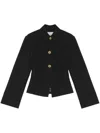 Ganni Technical Twill Blazer For In Black