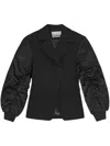 Ganni Tailored Black Jacket With Voluminous Sleeves In Black