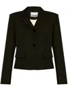 Ganni Fitted Blazer Woman Black In Cotton In Black