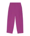 Ganni Pleated High-rise Wide-leg Pants In Pink