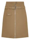 Ganni Camel-colored Cotton Utilitarian Midi Skirt