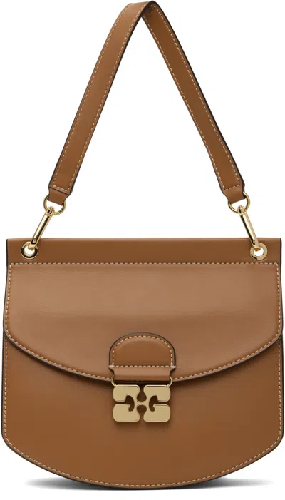 Ganni Tan Small Apo-g Bag In 983 Caramel Cafe