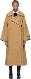 Ganni Long Recycled Wool Jacket In 399 Latte